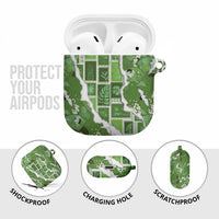 Hawaii Japanese Culture Sage Green AirPods Case Spring Cranes Aloha Pattern