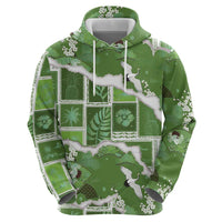 Hawaii Japanese Culture Sage Green Hoodie Spring Cranes Aloha Pattern LT01 - Polynesian Pride