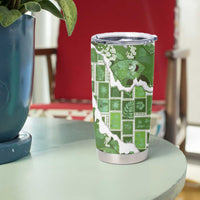 Hawaii Japanese Culture Sage Green Tumbler Cup Spring Cranes Aloha Pattern