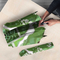 Hawaii Japanese Culture Sage Green Umbrella Spring Cranes Aloha Pattern