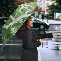 Hawaii Japanese Culture Sage Green Umbrella Spring Cranes Aloha Pattern