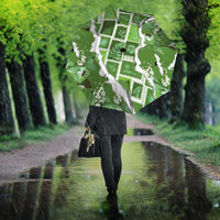 Hawaii Japanese Culture Sage Green Umbrella Spring Cranes Aloha Pattern