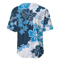 Blue Hibiscus Plumeria Floral Baseball Jersey - Polynesian Pride