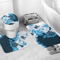Blue Hibiscus Plumeria Floral Bathroom Set - Polynesian Pride