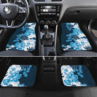 Blue Hibiscus Plumeria Floral Car Mats - Polynesian Pride