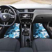 Blue Hibiscus Plumeria Floral Car Mats - Polynesian Pride