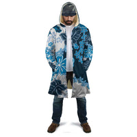 Blue Hibiscus Plumeria Floral Cloak - Polynesian Pride