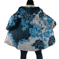 Blue Hibiscus Plumeria Floral Cloak - Polynesian Pride