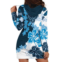 Blue Hibiscus Plumeria Floral Hoodie Dress LT01 - Polynesian Pride