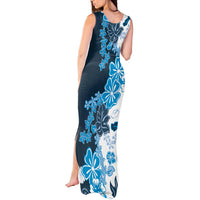 Blue Hibiscus Plumeria Floral Tank Maxi Dress - Polynesian Pride