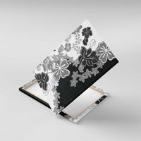 Gray Scale Hibiscus Plumeria Floral Canvas Wall Art - Polynesian Pride