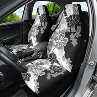 Gray Scale Hibiscus Plumeria Floral Car Seat Cover - Polynesian Pride