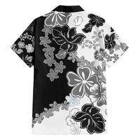 Gray Scale Hibiscus Plumeria Floral Family Matching Tank Maxi Dress and Hawaiian Shirt - Polynesian Pride