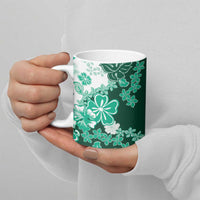 Green Hibiscus Plumeria Floral Ceramic Mug - Polynesian Pride