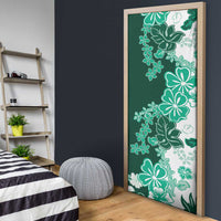 Green Hibiscus Plumeria Floral Door Cover - Polynesian Pride