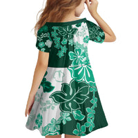 Green Hibiscus Plumeria Floral Family Matching Off Shoulder Maxi Dress and Hawaiian Shirt - Polynesian Pride
