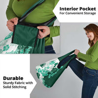 Green Hibiscus Plumeria Floral Grocery Bag - Polynesian Pride