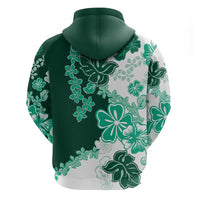 Green Hibiscus Plumeria Floral Hoodie - Polynesian Pride