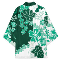 Green Hibiscus Plumeria Floral Kimono - Polynesian Pride