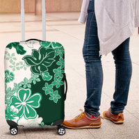 Green Hibiscus Plumeria Floral Luggage Cover - Polynesian Pride