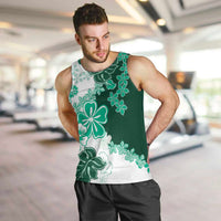 Green Hibiscus Plumeria Floral Men Tank Top - Polynesian Pride