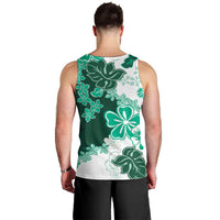 Green Hibiscus Plumeria Floral Men Tank Top - Polynesian Pride