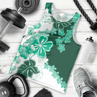 Green Hibiscus Plumeria Floral Men Tank Top - Polynesian Pride