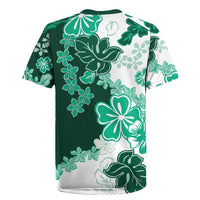Green Hibiscus Plumeria Floral Rugby Jersey - Polynesian Pride