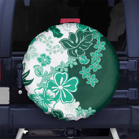 Green Hibiscus Plumeria Floral Spare Tire Cover LT01 No hole Green - Polynesian Pride