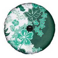 Green Hibiscus Plumeria Floral Spare Tire Cover LT01 - Polynesian Pride