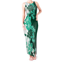 Green Hibiscus Plumeria Floral Tank Maxi Dress - Polynesian Pride