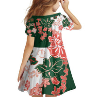Green Orange Hibiscus Plumeria Floral Family Matching Tank Maxi Dress and Hawaiian Shirt - Polynesian Pride