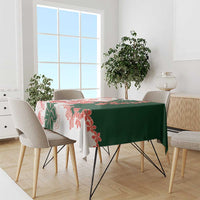 Green Orange Hibiscus Plumeria Floral Tablecloth - Polynesian Pride