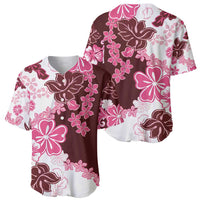 Pink Hibiscus Plumeria Floral Baseball Jersey - Polynesian Pride