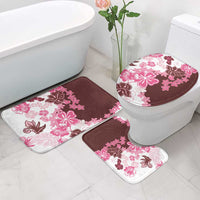 Pink Hibiscus Plumeria Floral Bathroom Set - Polynesian Pride