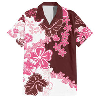 Pink Hibiscus Plumeria Floral Hawaiian Shirt - Polynesian Pride