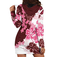 Pink Hibiscus Plumeria Floral Hoodie Dress LT01 - Polynesian Pride
