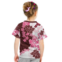 Pink Hibiscus Plumeria Floral Kid T Shirt LT01 - Polynesian Pride