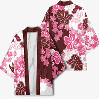 Pink Hibiscus Plumeria Floral Kimono - Polynesian Pride
