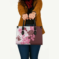 Pink Hibiscus Plumeria Floral Leather Bag - Polynesian Pride