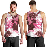 Pink Hibiscus Plumeria Floral Men Tank Top - Polynesian Pride