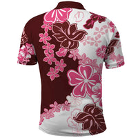 Pink Hibiscus Plumeria Floral Polo Shirt - Polynesian Pride