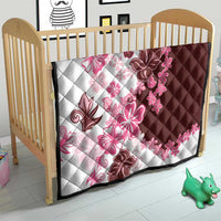 Pink Hibiscus Plumeria Floral Quilt - Polynesian Pride