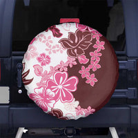 Pink Hibiscus Plumeria Floral Spare Tire Cover LT01 No hole Pink - Polynesian Pride