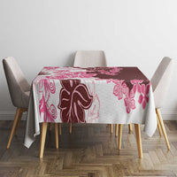 Pink Hibiscus Plumeria Floral Tablecloth - Polynesian Pride