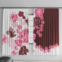 Pink Hibiscus Plumeria Floral Window Curtain - Polynesian Pride