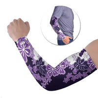 Purple Hibiscus Plumeria Floral Arm Sleeves - Polynesian Pride