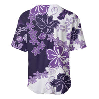 Purple Hibiscus Plumeria Floral Baseball Jersey - Polynesian Pride