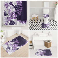 Purple Hibiscus Plumeria Floral Bathroom Set - Polynesian Pride