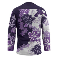Purple Hibiscus Plumeria Floral Hockey Jersey LT01 - Polynesian Pride